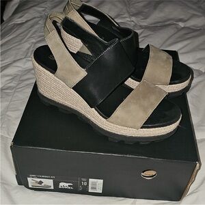 Sorel Joanie ll Slingback Jute Sz 10 Womens Sage Like New Condition